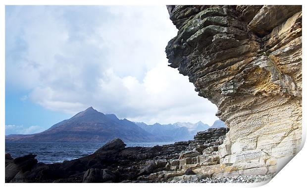 Elgol View to the Cuillins Print by Derek Whitton