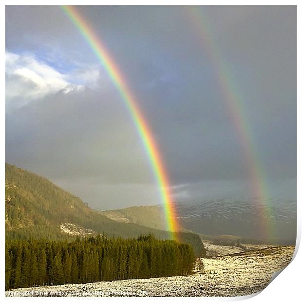 Double Rainbow over Strathmashie Print by Derek Whitton
