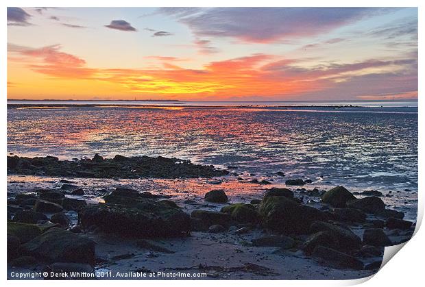 Balmossie Beach Sunrise Print by Derek Whitton
