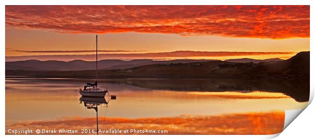 Loch Greshornish Sunrise Print by Derek Whitton