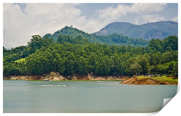 mountain lake Print by Hassan Najmy