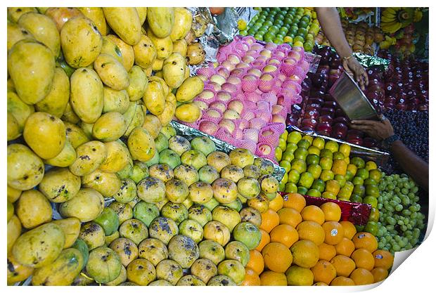 fruits selling Print by Hassan Najmy