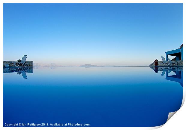 Greece Pool reflection Print by Ian Pettigrew