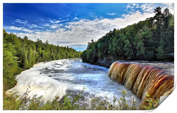 Tahquamenon Falls in Michigan Print by Nataliya Dubrovskaya