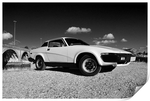 TR7 in Black & White Print by michelle rook