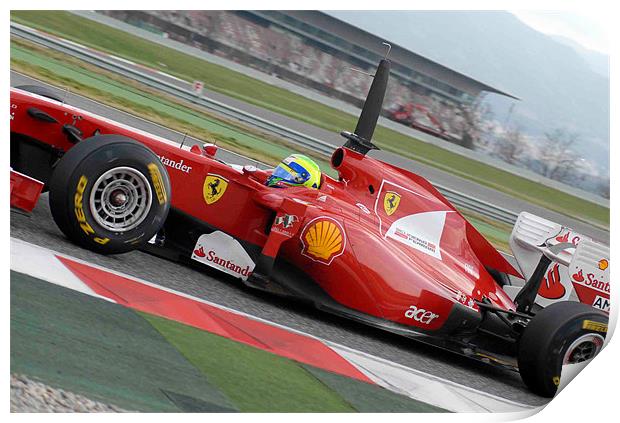Felipe Massa - F1 Ferrari - Spain Print by SEAN RAMSELL