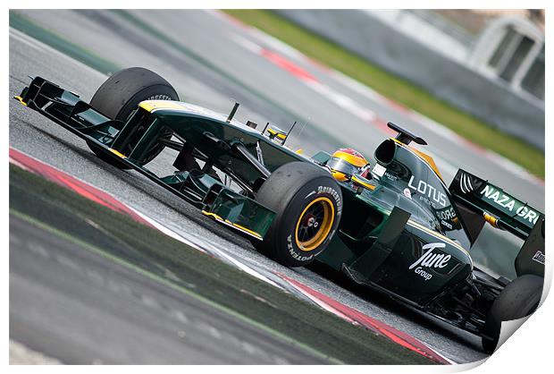 Heikki Kovalainen - Jarno Trulli - Lotus T128 Print by SEAN RAMSELL