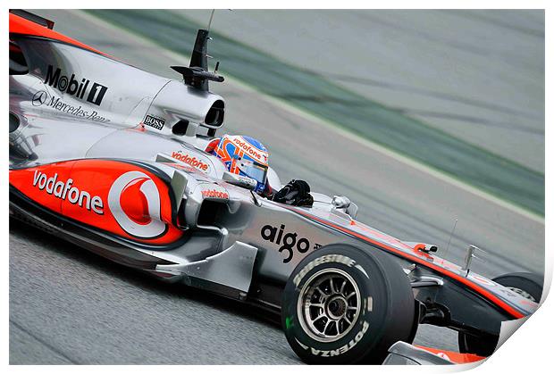 Jenson Button - Catalunya - Spain 2010 Print by SEAN RAMSELL