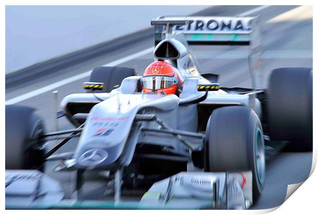 Michael Scumacher - Mercedes GP Petronas Print by SEAN RAMSELL