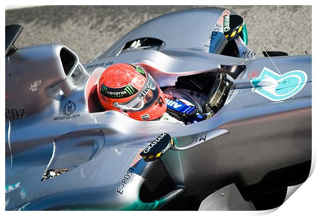 Michael Schmacher - Mercedes GP Petronas Print by SEAN RAMSELL