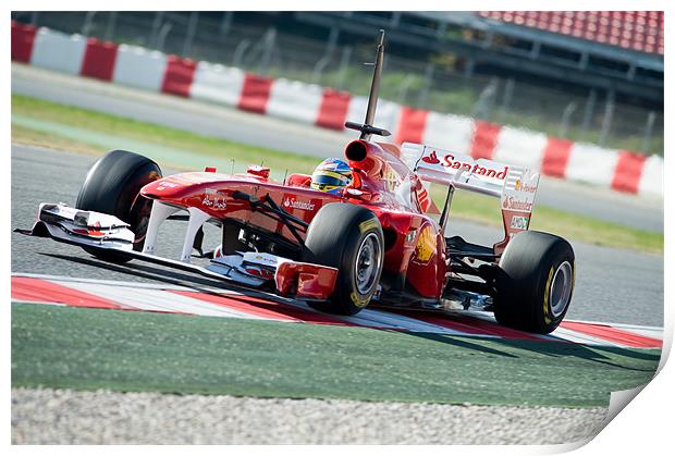 Fernando Alonso - Ferrari F150 Print by SEAN RAMSELL