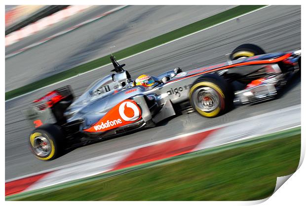 Lewis Hamilton McLaren F1 Print by SEAN RAMSELL