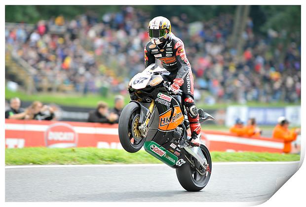 Shane Byrne - HM Plant at Cadwell Park Print by SEAN RAMSELL