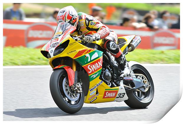 Tommy Hill at Cadwell Park 2011 Print by SEAN RAMSELL
