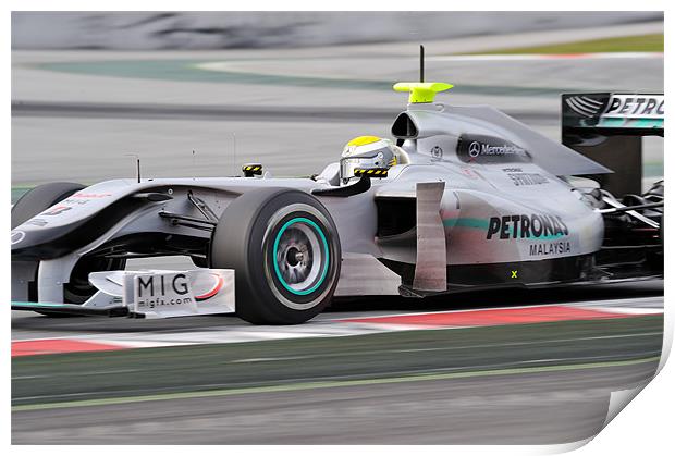 Nico Rosberg - Mercedes GP Petronas 2010 Print by SEAN RAMSELL