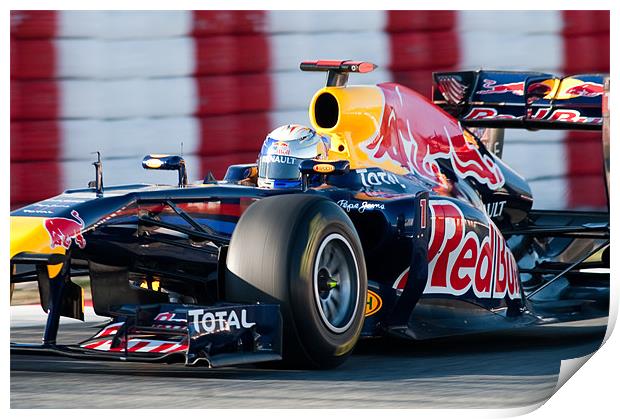 Sebastian Vettel - 2011 catalunya Print by SEAN RAMSELL