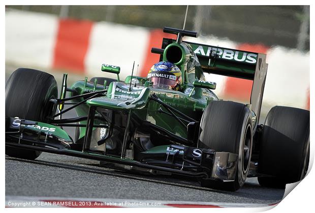 Charles Pic - Caterham 2013 Print by SEAN RAMSELL