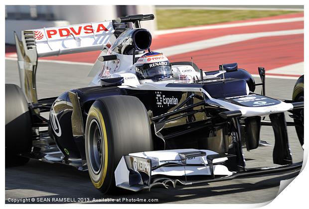 Valtteri Bottas - Williams F1 Team 2013 Print by SEAN RAMSELL