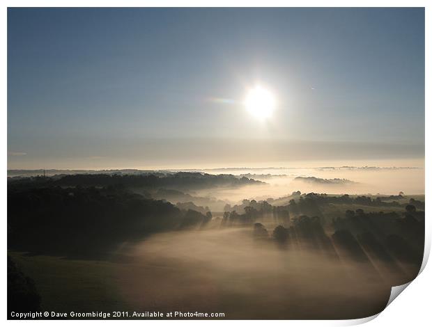 Early morning mist Print by Dave Groombidge
