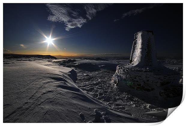 Trig Point, Hay Bluff Print by Creative Photography Wales
