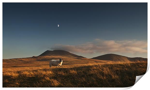 Beacons moonrise Print by Creative Photography Wales