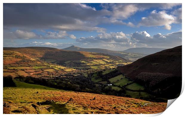 Sugar Loaf and the Black Mountains Print by Creative Photography Wales