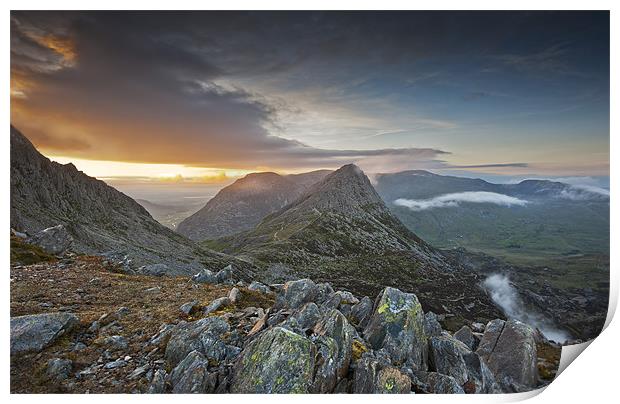 Tryfan Evening Glow Print by Creative Photography Wales