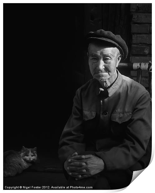 Chinaman & Cat Print by Creative Photography Wales