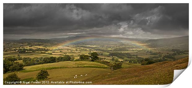 Llanfrynach Rainbow Print by Creative Photography Wales