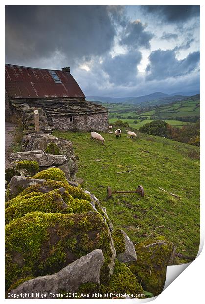 The Farmyard at Cwmdu Print by Creative Photography Wales