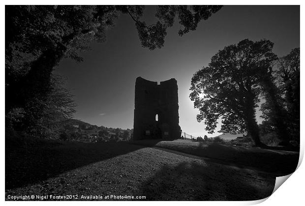 Crickhowell Castle Print by Creative Photography Wales