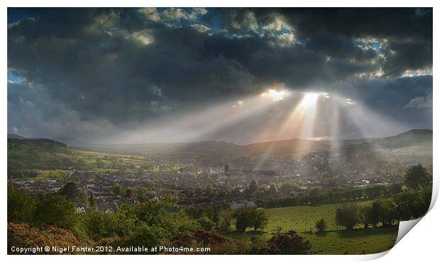 Brecon sunburst Print by Creative Photography Wales