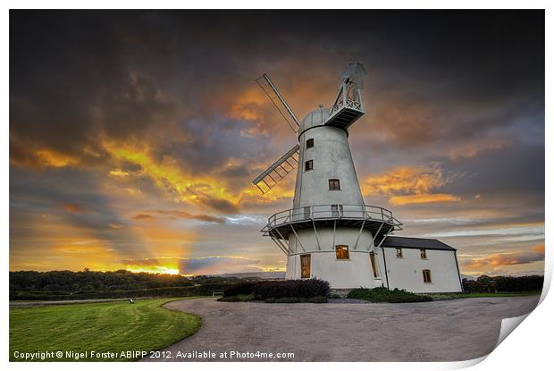 Llancayo Windmill Print by Creative Photography Wales