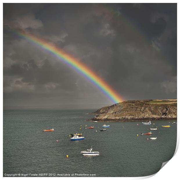 St Justinians Rainbow Print by Creative Photography Wales