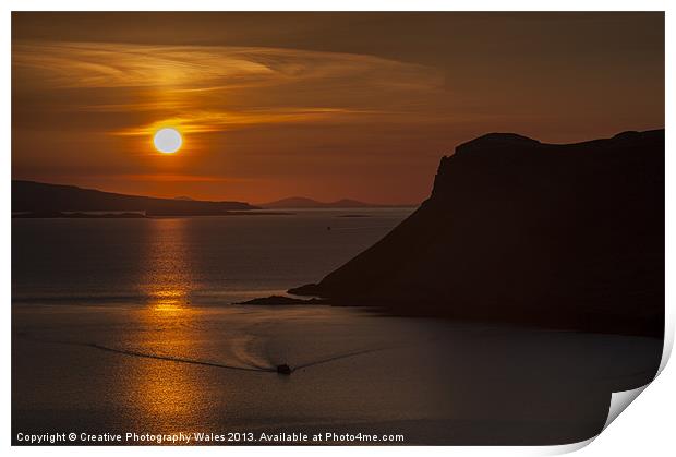 Uig Sunset, Skye, Scotland Print by Creative Photography Wales