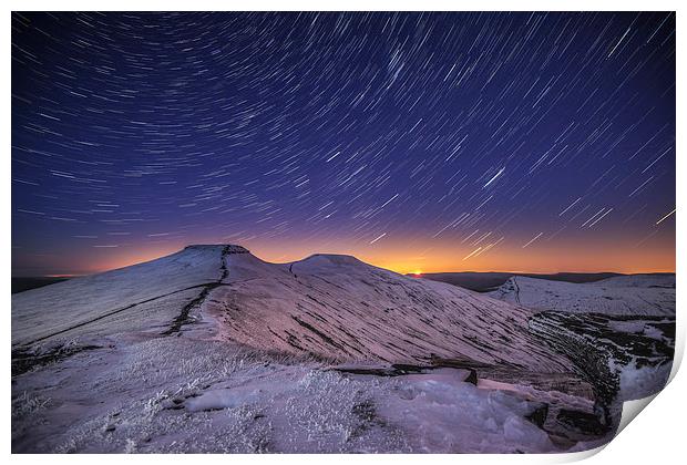 Pen y Fan Star Trails Print by Creative Photography Wales