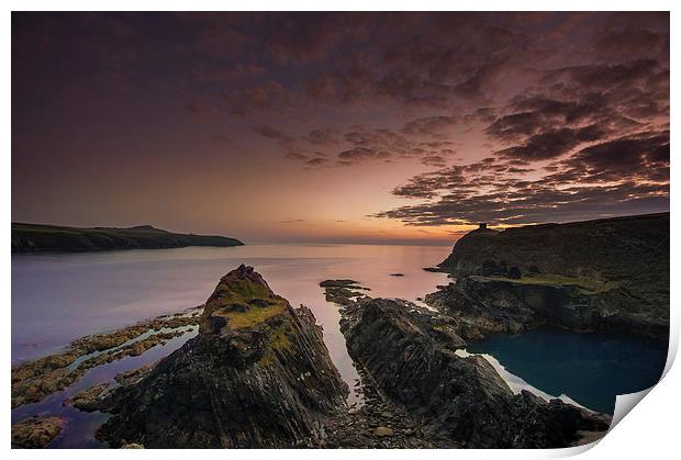 Abereiddy Sunset Print by Creative Photography Wales