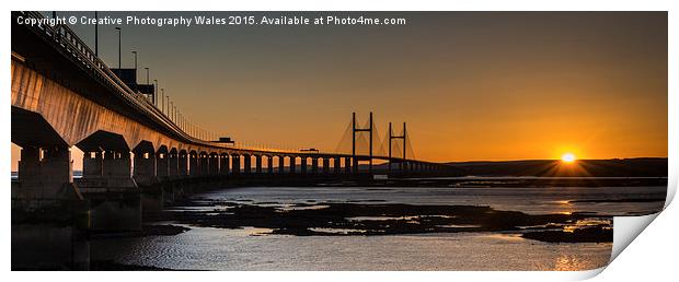 Severn Bridge sunset Print by Creative Photography Wales