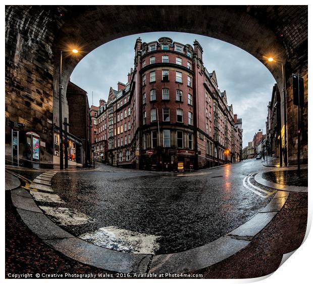 Newcastle street scene Print by Creative Photography Wales