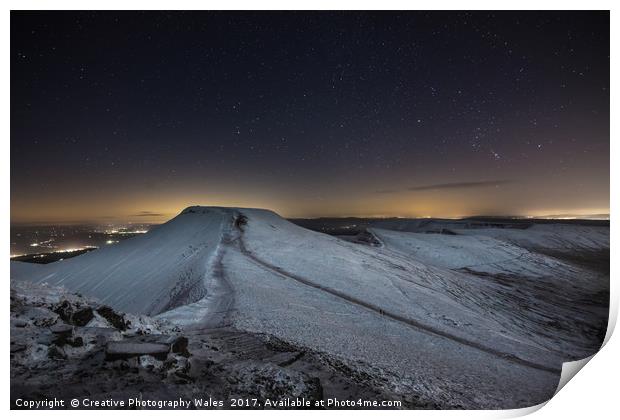 Brecon Beacons Night Sky Print by Creative Photography Wales