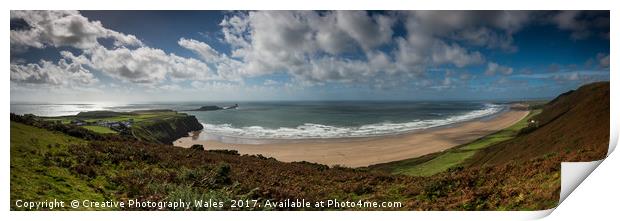 Gower Panorama Print by Creative Photography Wales