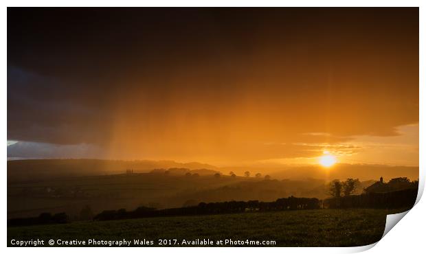Brecon Beacons spring storm Print by Creative Photography Wales