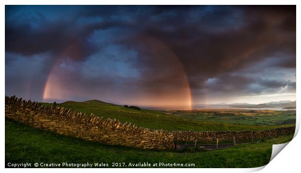 Rainbow above Harlech Print by Creative Photography Wales