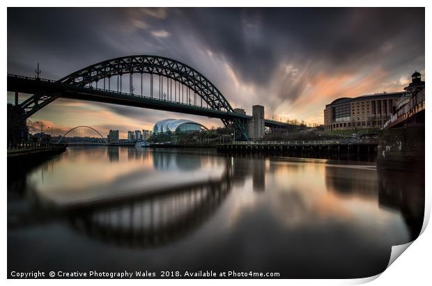 The Tyne Bridge, Newcastle Cityscape Print by Creative Photography Wales