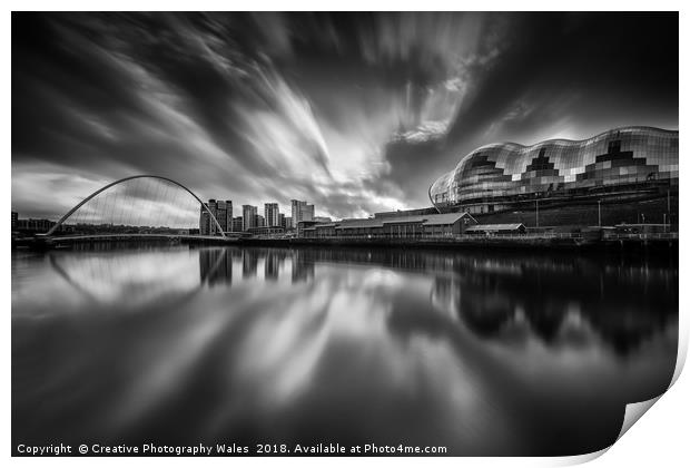 The Tyne at Newcastle upon Tyne Print by Creative Photography Wales