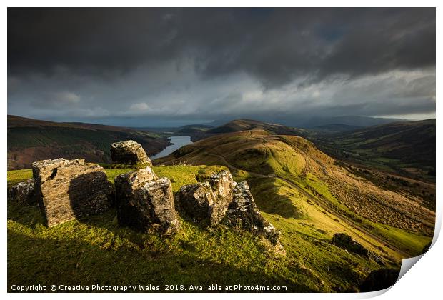 View to Tor y Foel, and Talybont Reservoir Brecon  Print by Creative Photography Wales