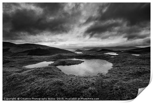 View to Tor y Foel, and Talybont Reservoir Brecon  Print by Creative Photography Wales