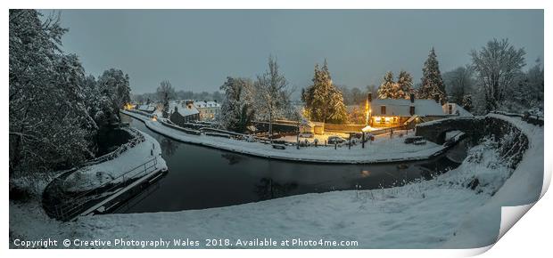 Talybont on Usk Winter View Print by Creative Photography Wales