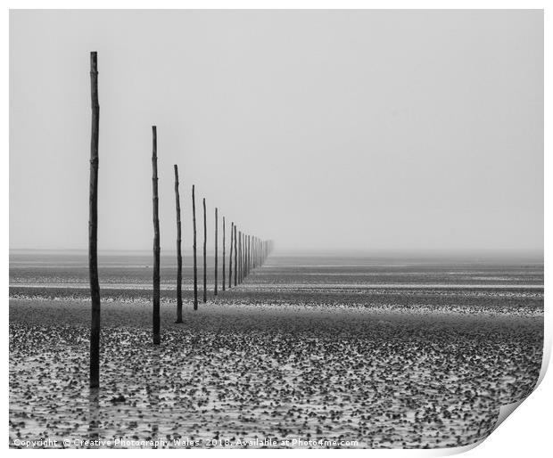 Holy Island Causeway on the Northumberland Coast Print by Creative Photography Wales