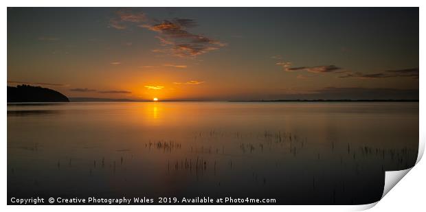 Laugharne Estuary at Dawn Print by Creative Photography Wales